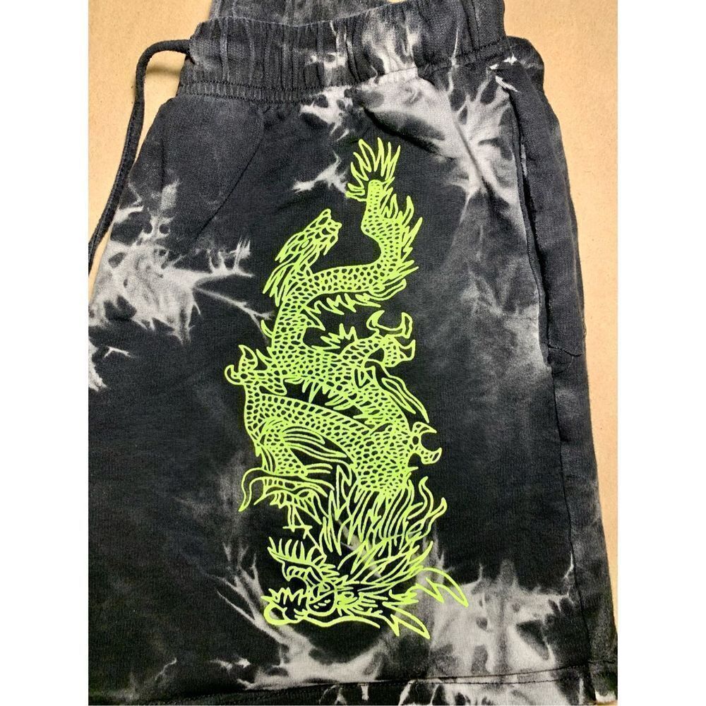 SHEIN Chinese Dragon Graphic Tie Dye Track Shorts - Size M      - Picture 3 of 4
